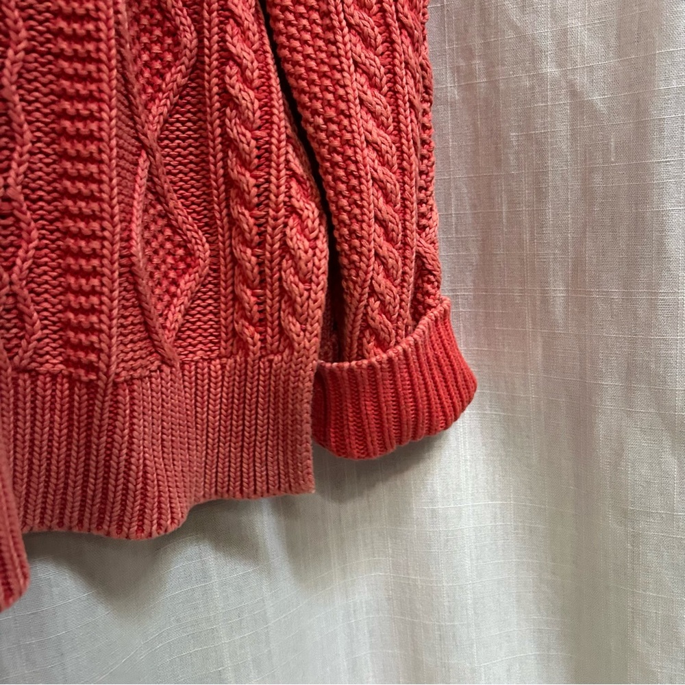 Anthropologie PILCRO JONI CABLE-KNIT SWEATER Coral size small - Picture 12 of 15